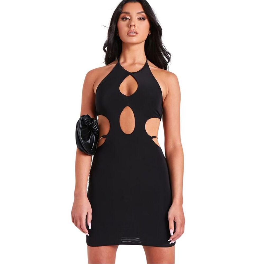 Missy Empire Womens/Ladies Halter Neck Mini Dress / Black